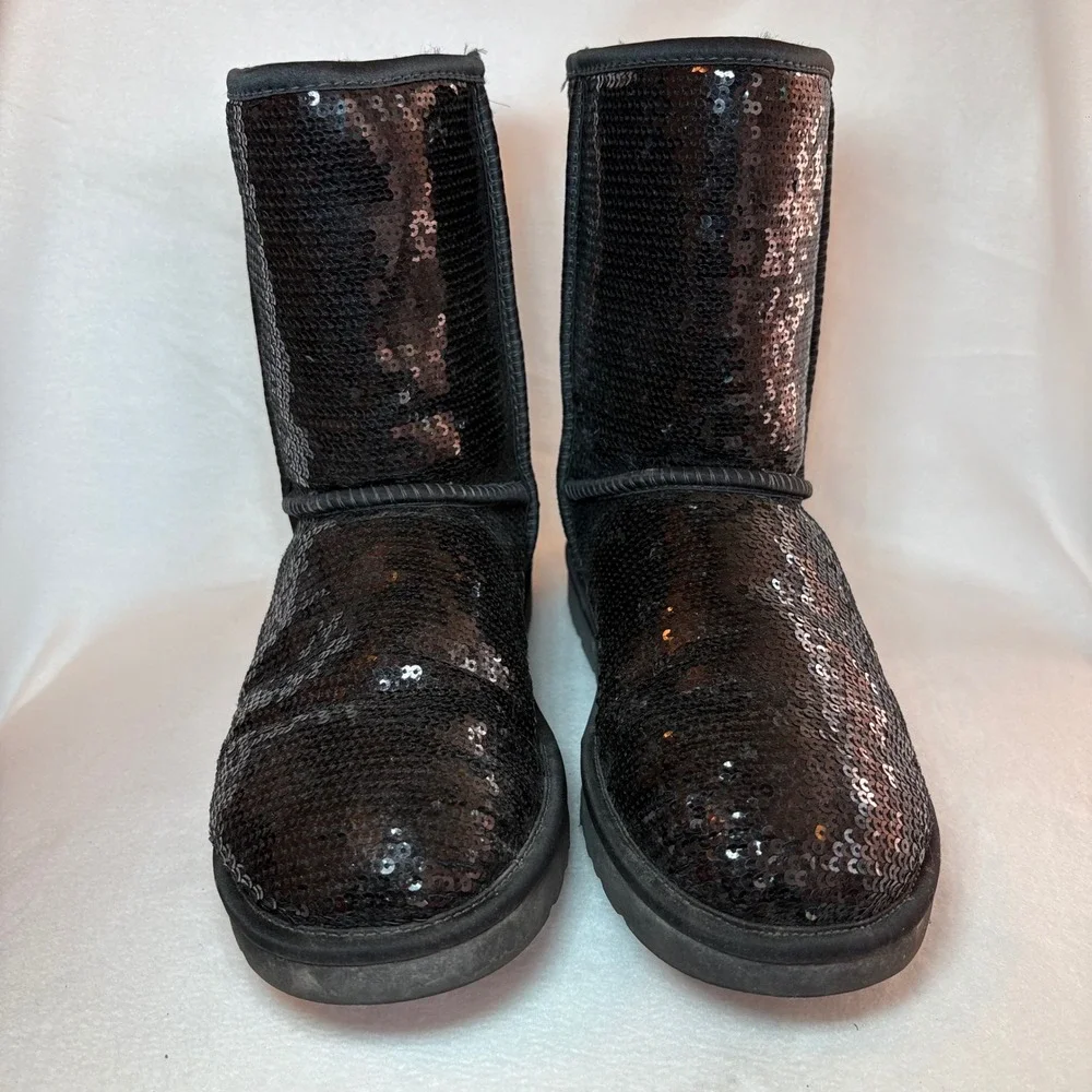 UGG Australia Classic Short Sparkle Black Sequin Boots